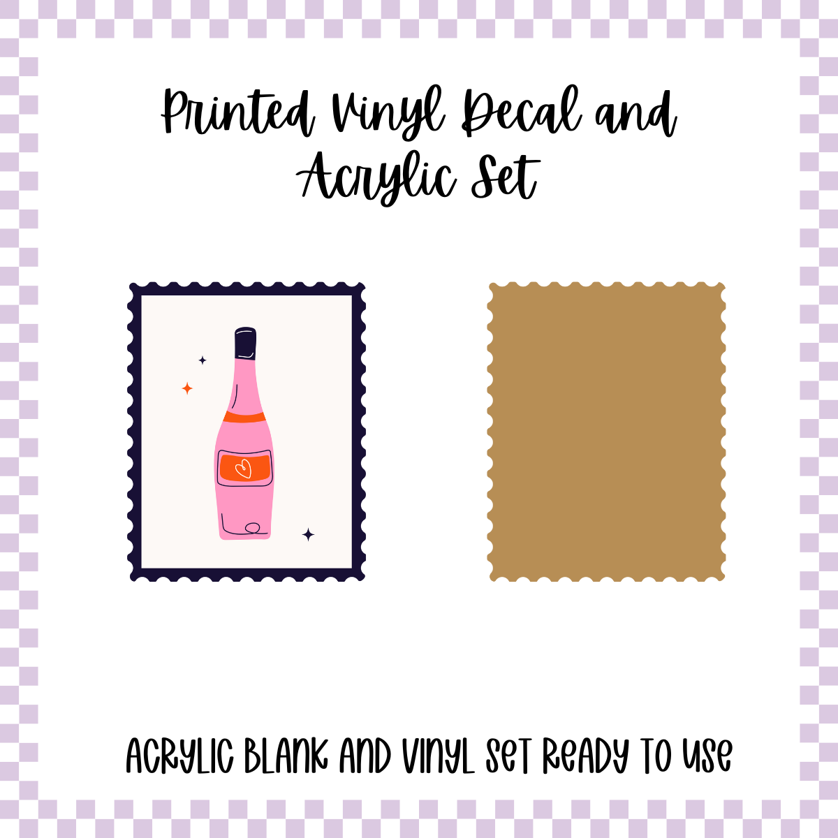 Printed Vinyl and Acrylic Set - Boho Valentine - Bottle