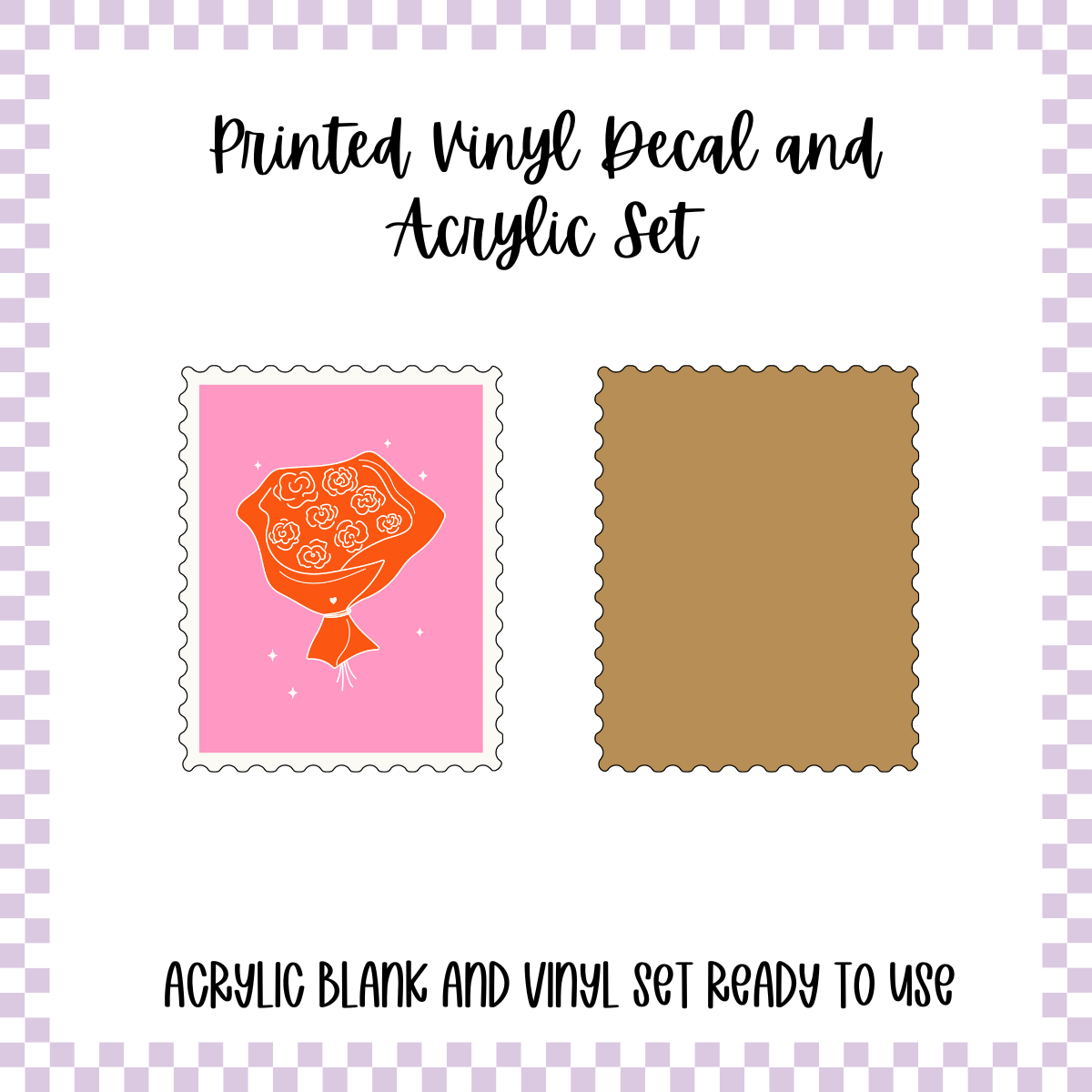 Printed Vinyl and Acrylic Set - Boho Valentine - Roses