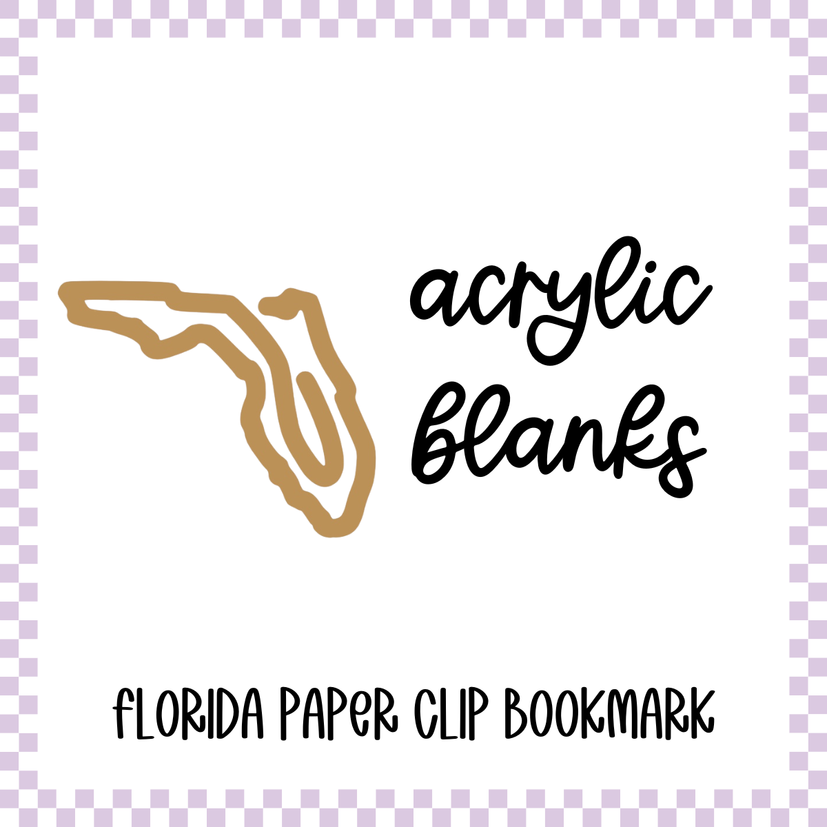 Acrylic Blank - Florida Paper Clip Bookmark (3pc)