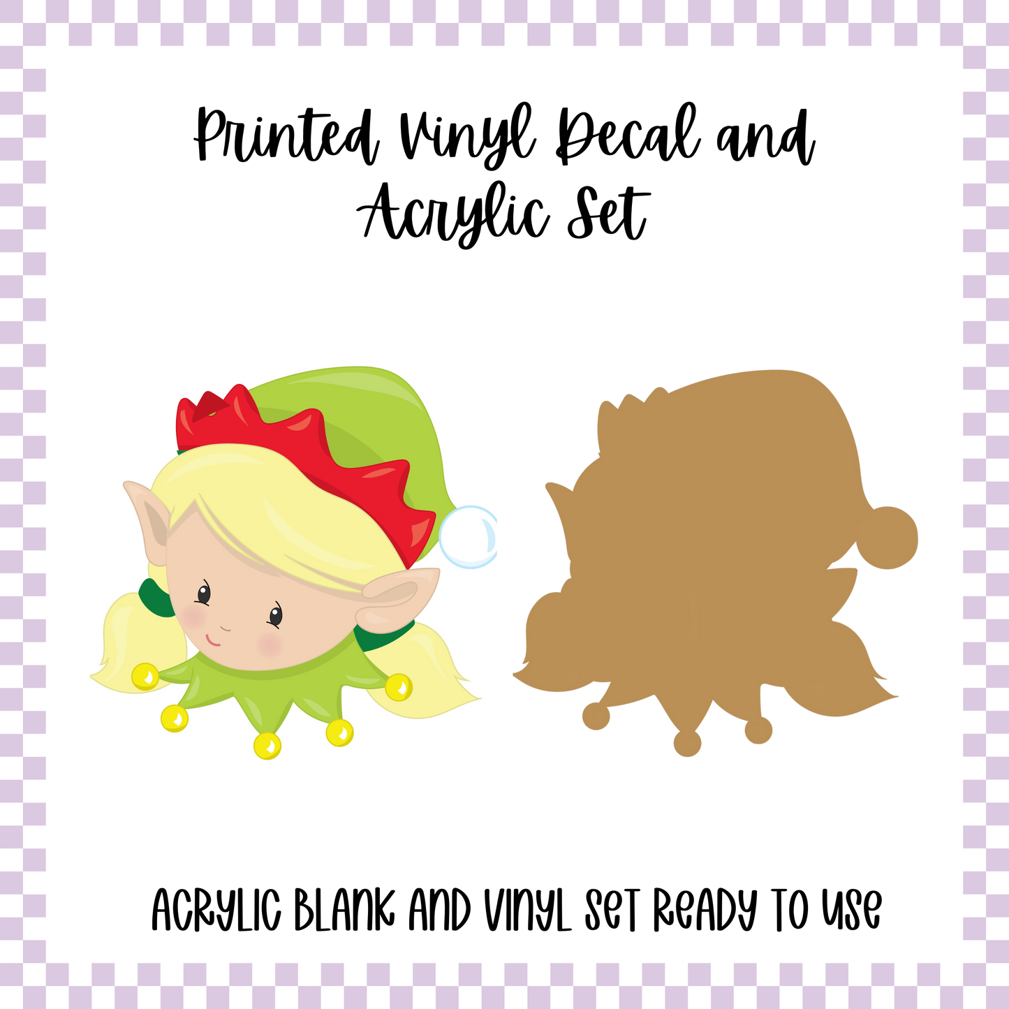Printed Vinyl and Acrylic Set - Girl Elf Blonde