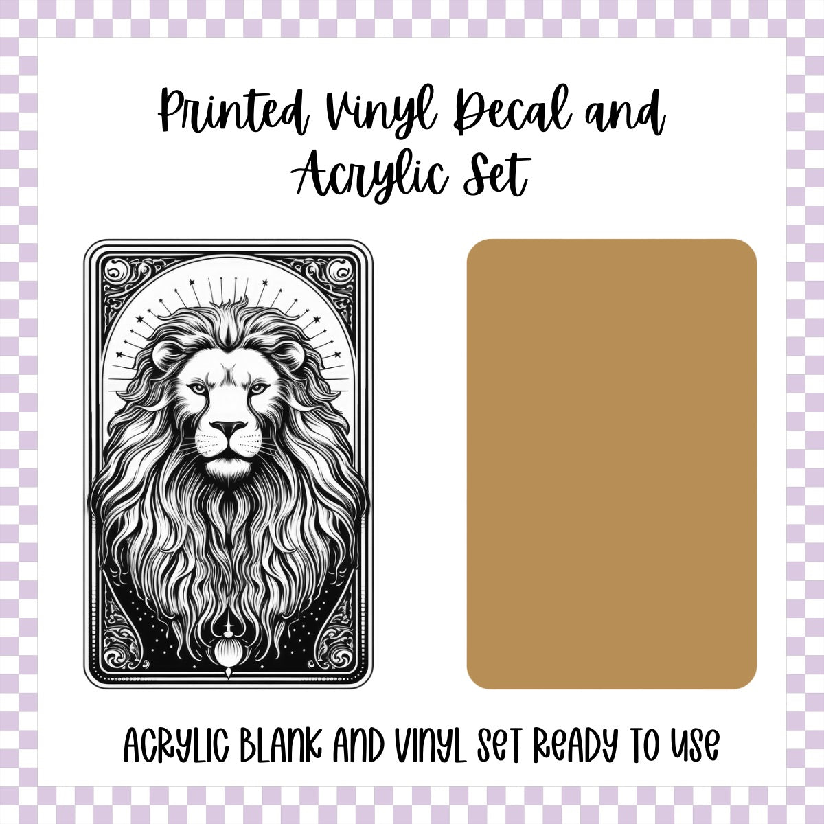 Printed Vinyl and Acrylic Set - Zodiac Card Leo