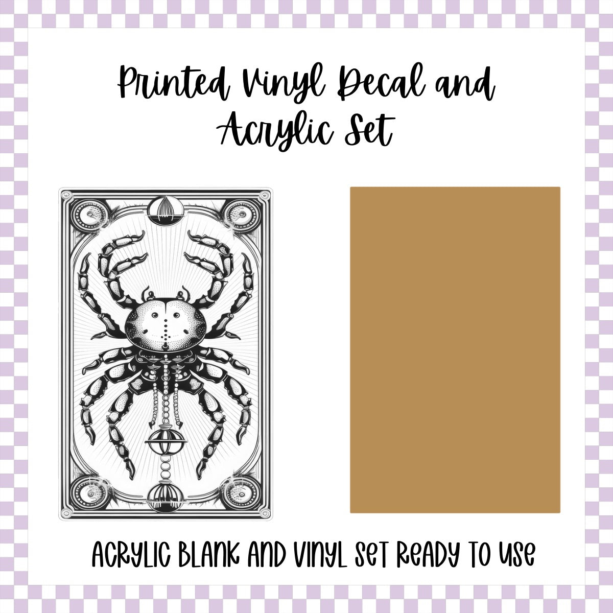 Printed Vinyl and Acrylic Set - Zodiac Card Cancer