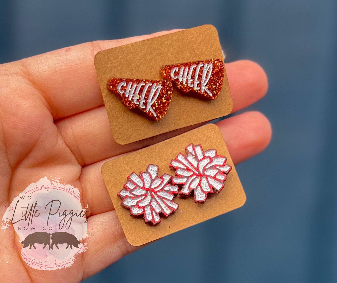 Custom Acrylic Cheer Stud Earrings