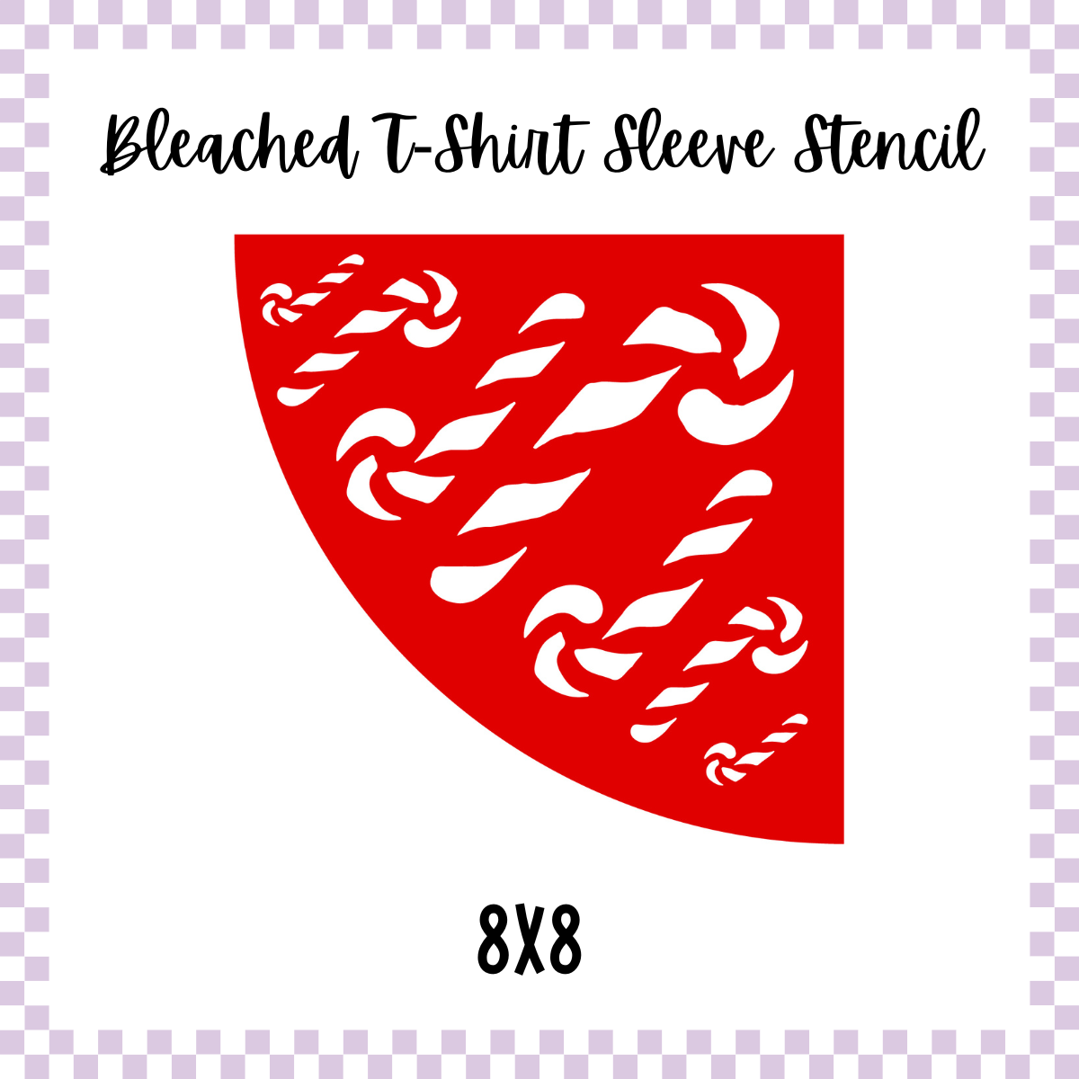 Bleached Tshirt Stencil - Jumbo Candy Cane