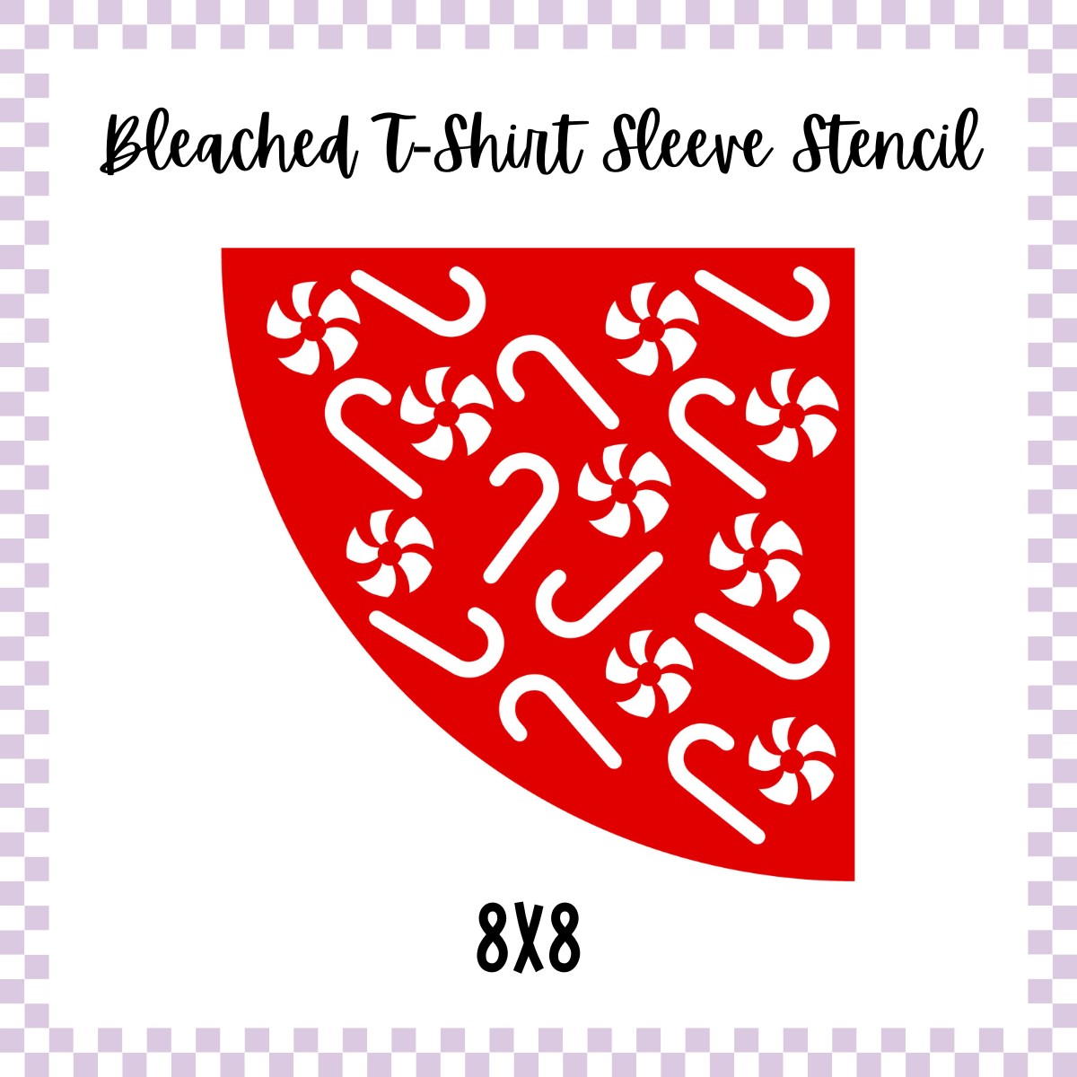 Bleached Tshirt Stencil - Mini Candy Cane