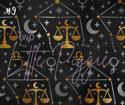 Printed Vinyl - Libra - Black and Gold