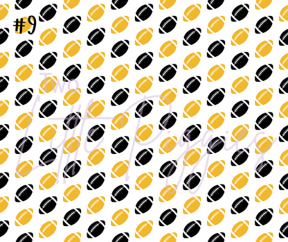 Printed Vinyl - Football - Black and Gold