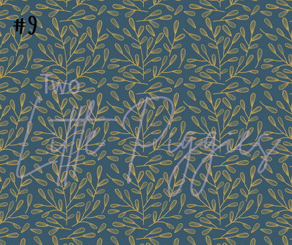 Printed Vinyl - Blue Mustard Floral