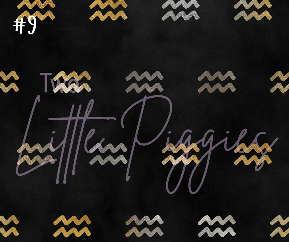 Printed Vinyl - Aquarius - Black and Gold