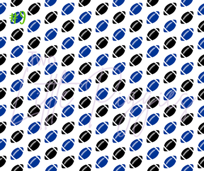 Printed Vinyl - Football - Blue and Black