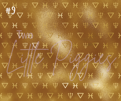 Printed Vinyl - Pisces - Black and Gold