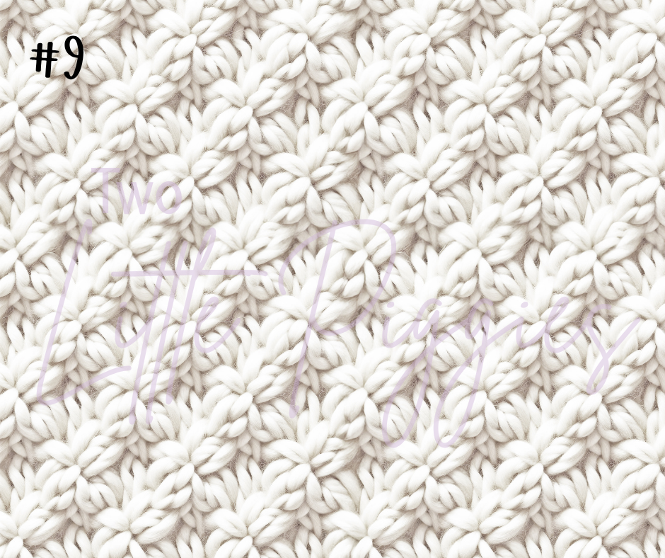 Printed Vinyl - White Knit Texture