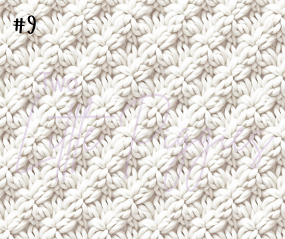 Printed Vinyl - White Knit Texture