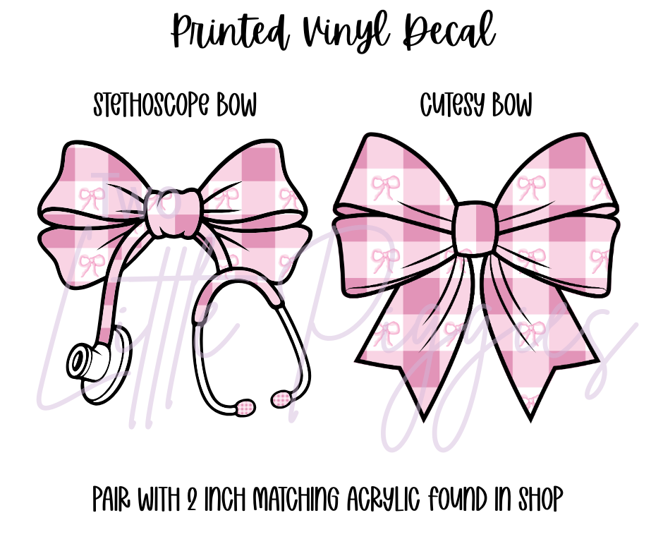 Printed Vinyl - Pastel Gingham Bows
