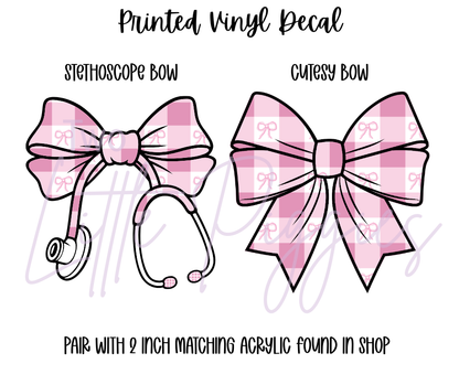 Printed Vinyl - Pastel Gingham Bows