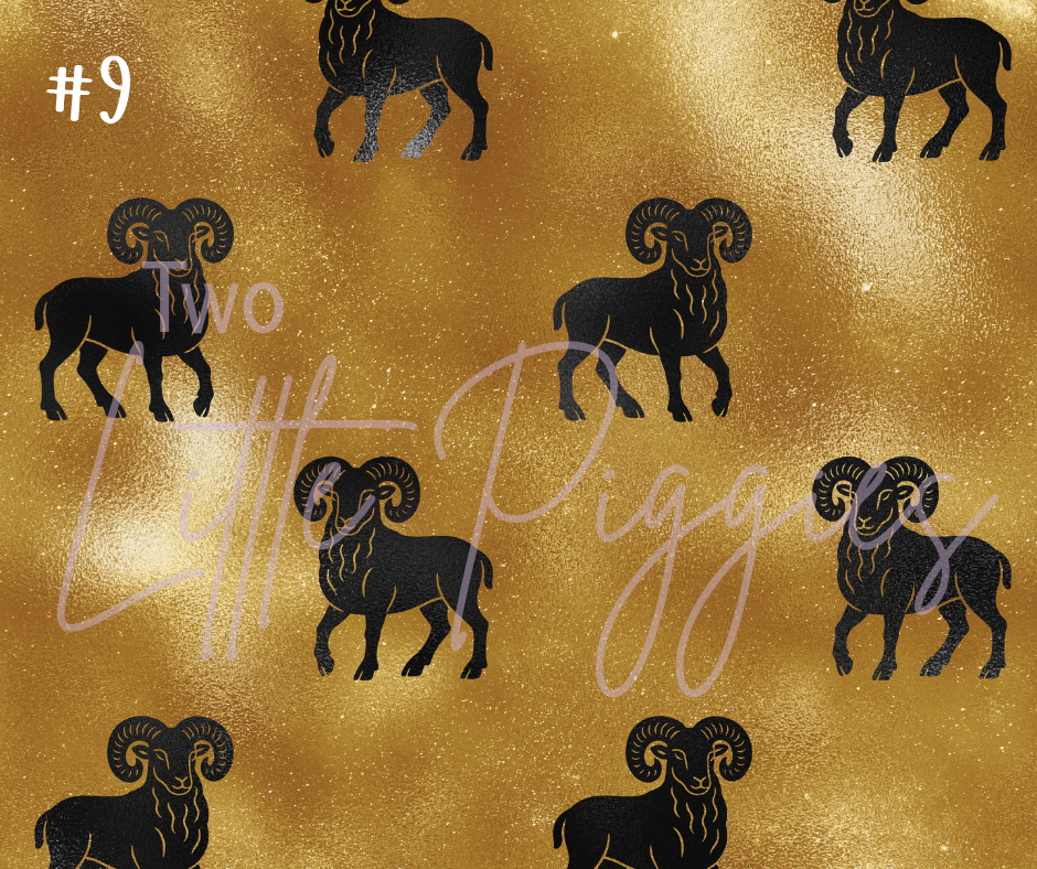 Printed Vinyl - Aries - Black and Gold