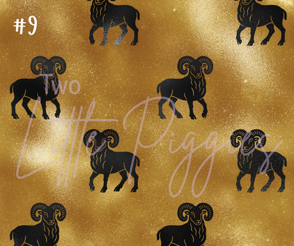 Printed Vinyl - Aries - Black and Gold