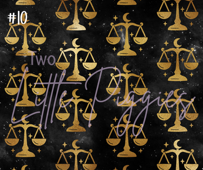 Printed Vinyl - Libra - Black and Gold