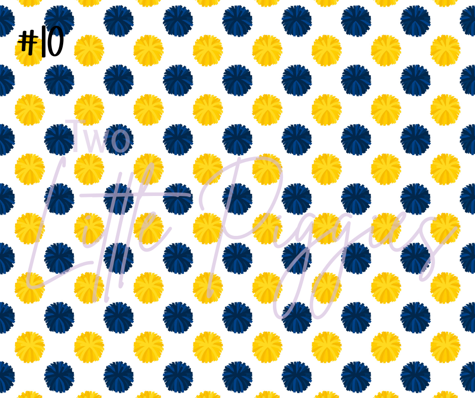 Printed Vinyl - Cheer - Blue and Yellow