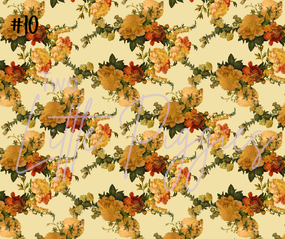 Printed Vinyl - Antique Christmas Flowers