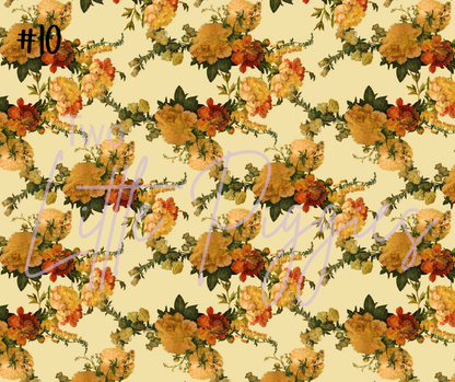 Printed Vinyl - Antique Christmas Flowers