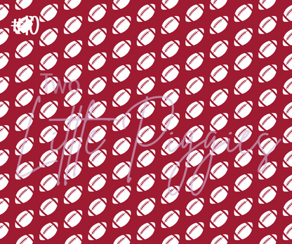 Printed Vinyl - Football - Red and Silver