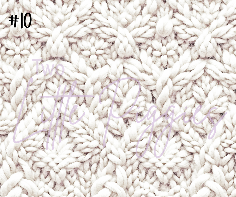 Printed Vinyl - White Knit Texture