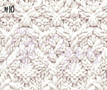 Printed Vinyl - White Knit Texture