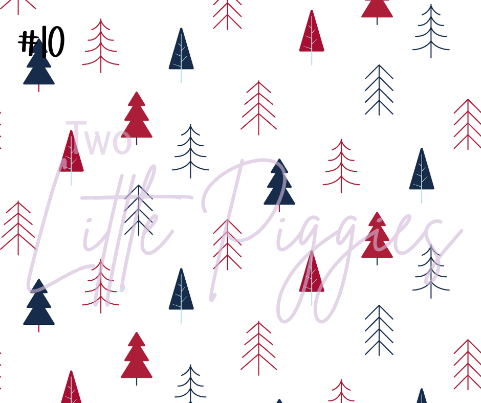 Printed Vinyl - Christmas - Navy and Berry