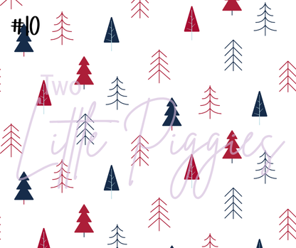 Printed Vinyl - Christmas - Navy and Berry