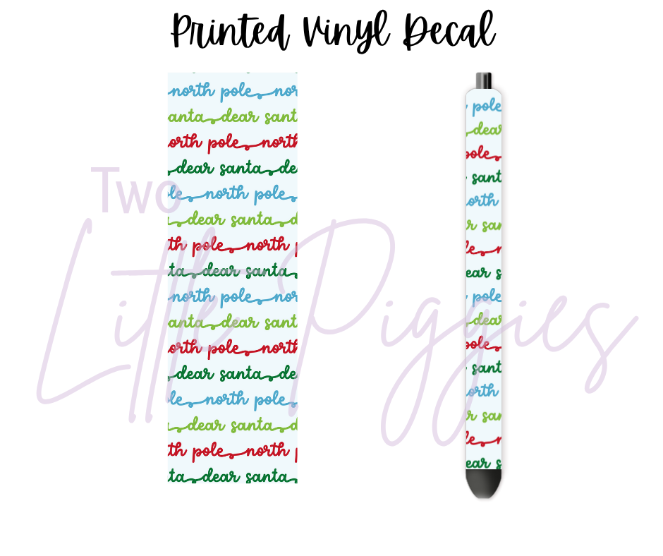 Printed Vinyl - Letters to Santa - Blue