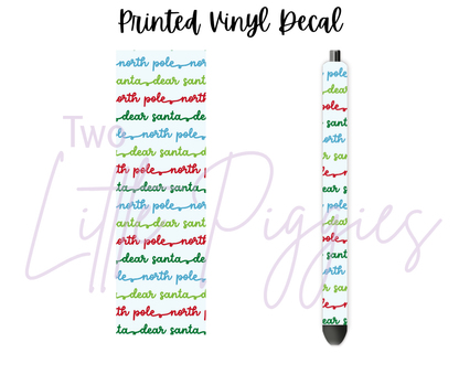 Printed Vinyl - Letters to Santa - Blue