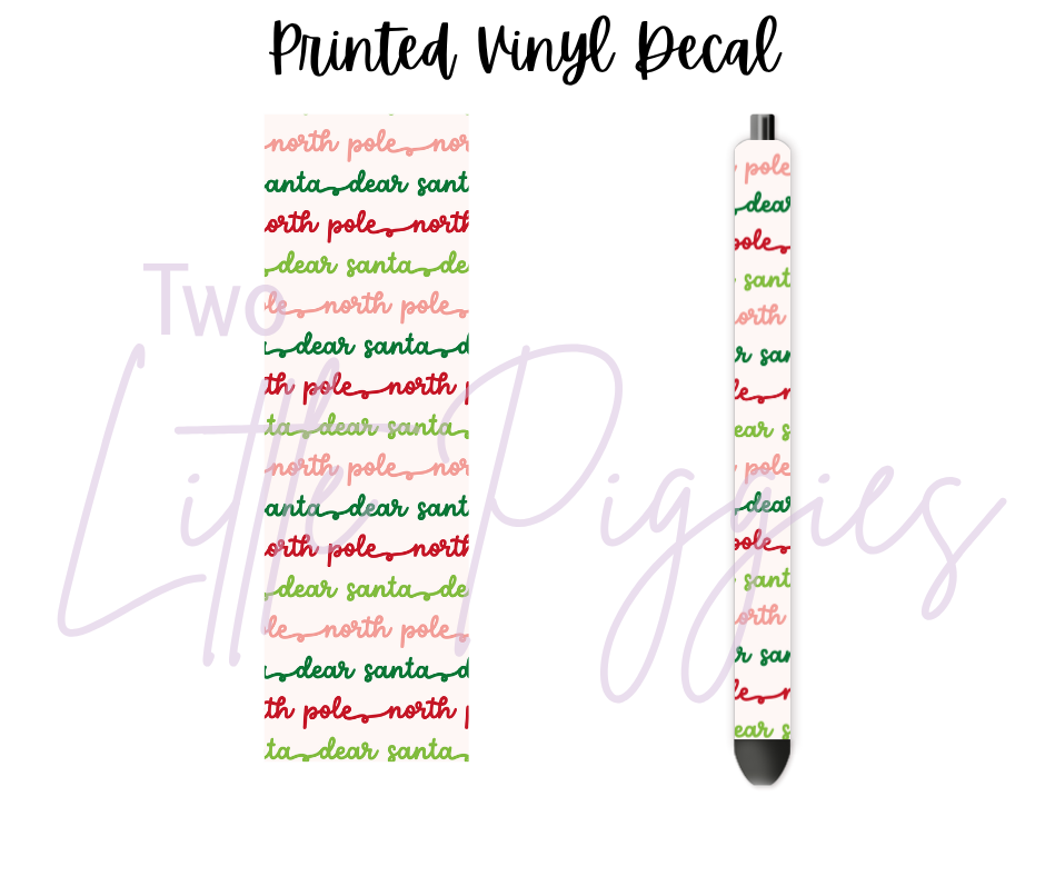 Printed Vinyl - Letters to Santa - Pink