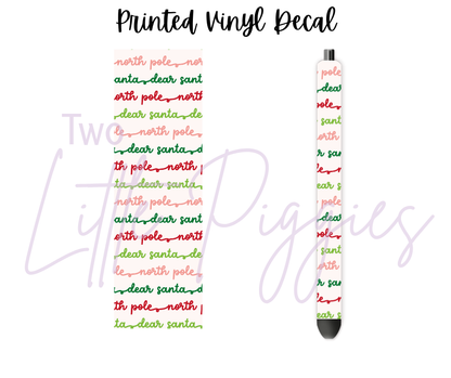 Printed Vinyl - Letters to Santa - Pink