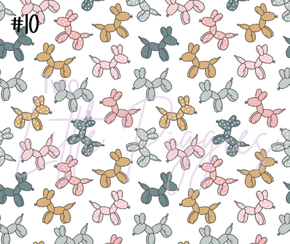 Printed Vinyl - Retro Balloon Dog - Teal