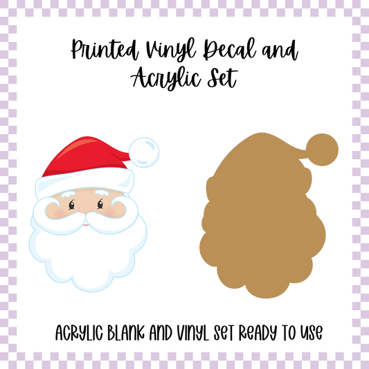 Printed Vinyl and Acrylic Set - Jolly Santa