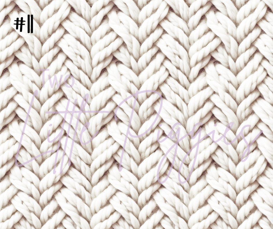 Printed Vinyl - White Knit Texture