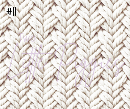 Printed Vinyl - White Knit Texture