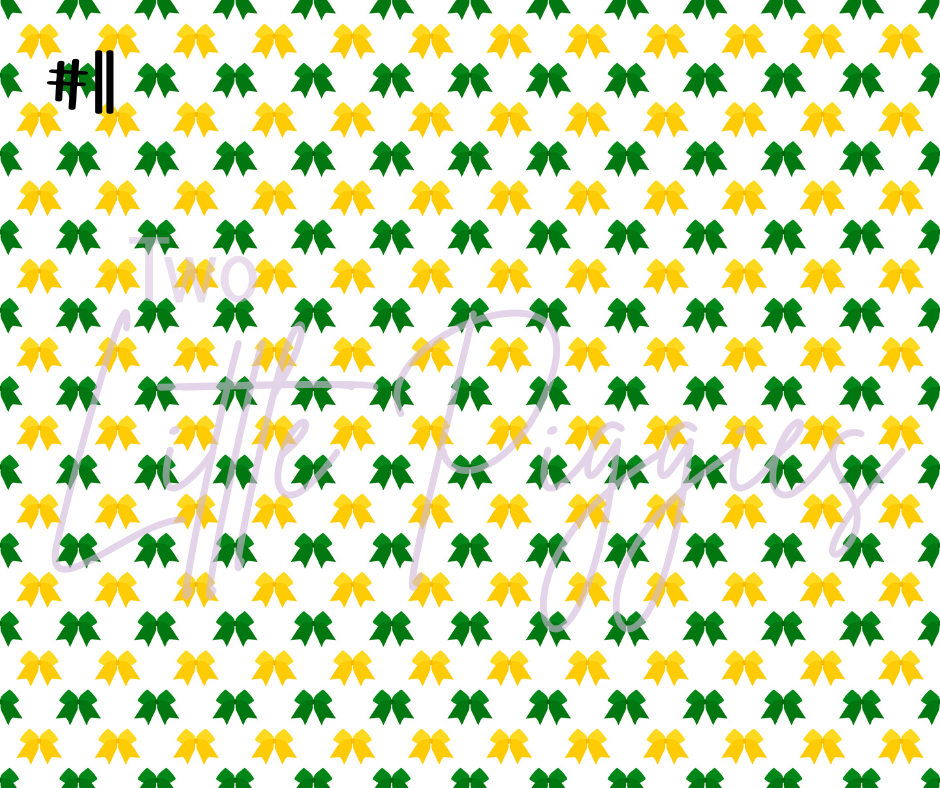 Printed Vinyl - Cheer - Green and Yellow