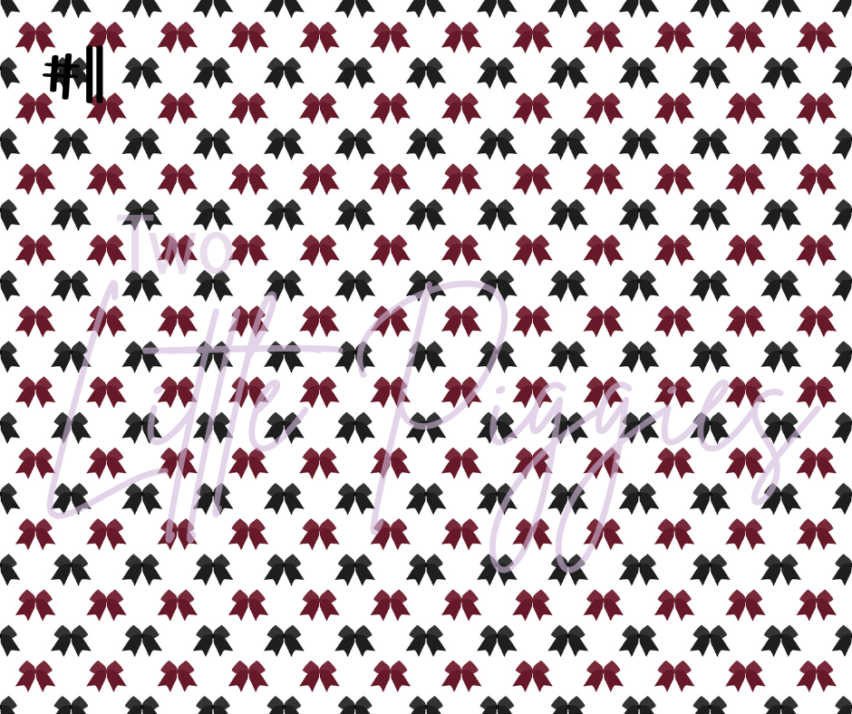 Printed Vinyl - Cheer - Burgundy, White and Black