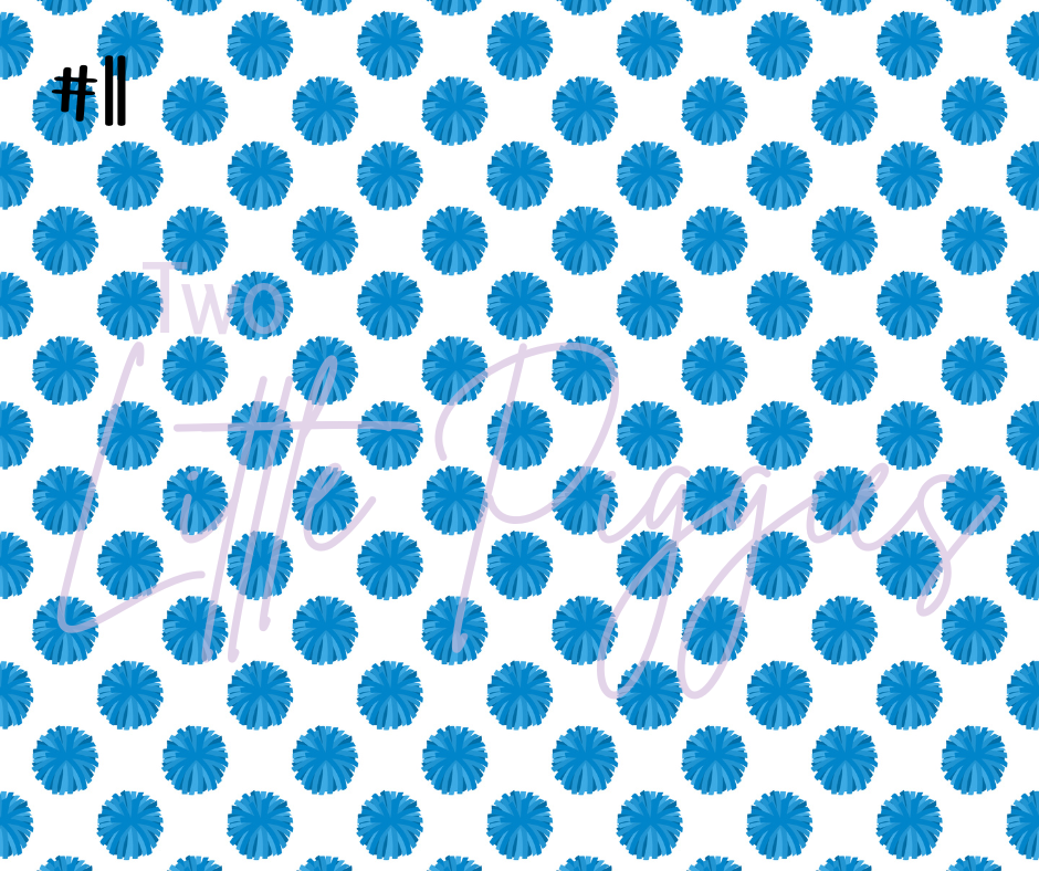 Printed Vinyl - Cheer - Blue and Gray