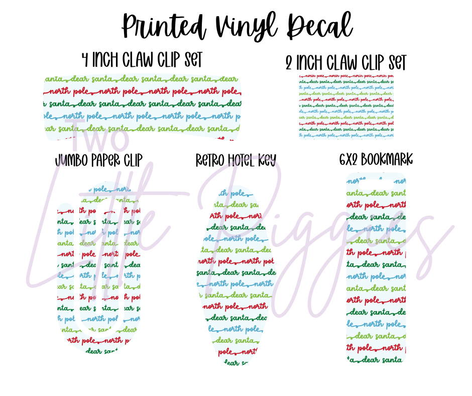 Printed Vinyl - Letters to Santa - Blue