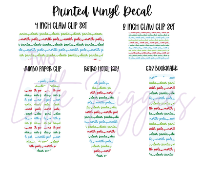 Printed Vinyl - Letters to Santa - Blue