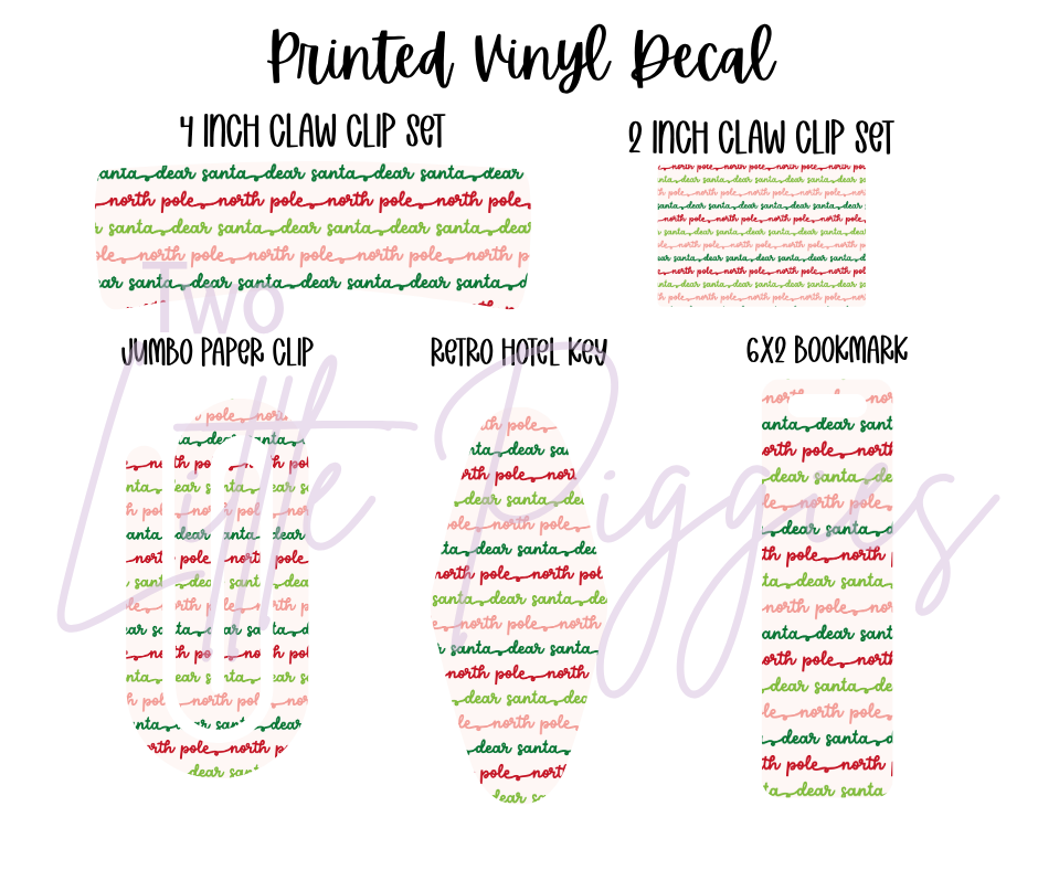 Printed Vinyl - Letters to Santa - Pink