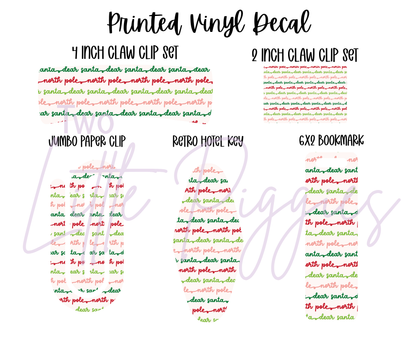 Printed Vinyl - Letters to Santa - Pink