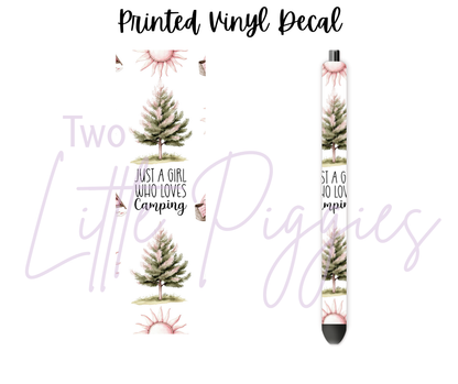 Printed Vinyl - Pink Camping
