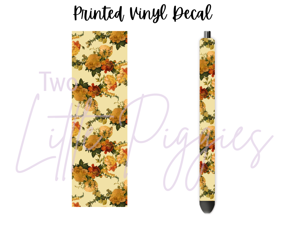 Printed Vinyl - Antique Christmas Flowers