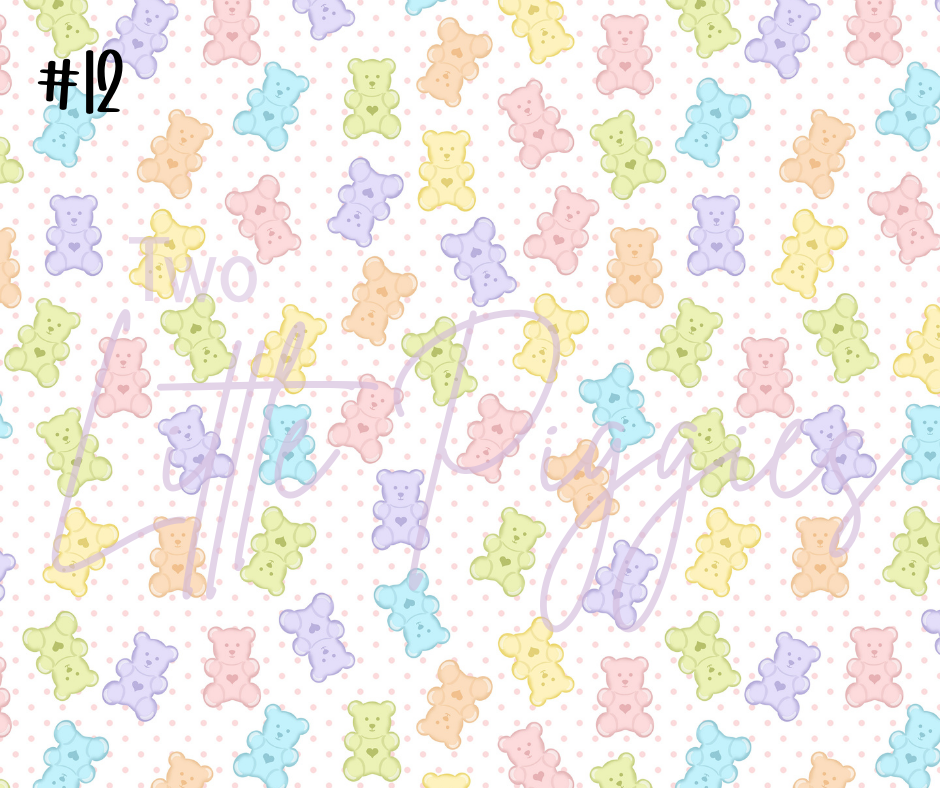 Printed Vinyl - Pastel Gummy Bears