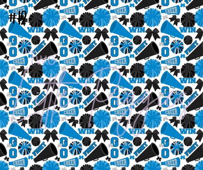 Printed Vinyl - Cheer - Blue and Gray