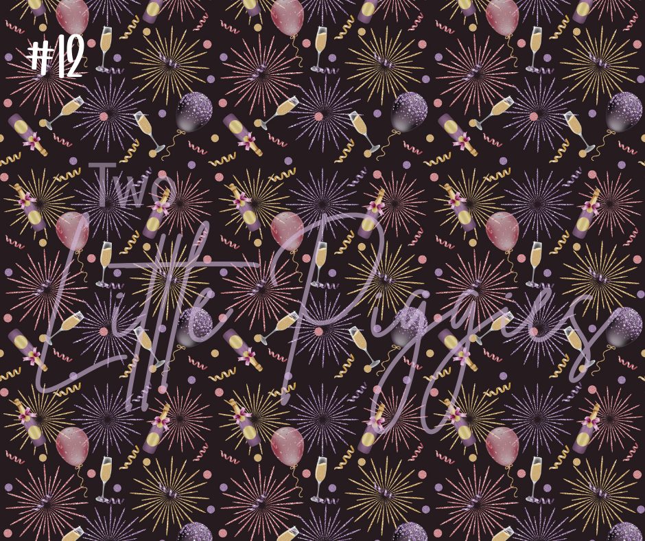 Printed Vinyl - New Year  - Purple